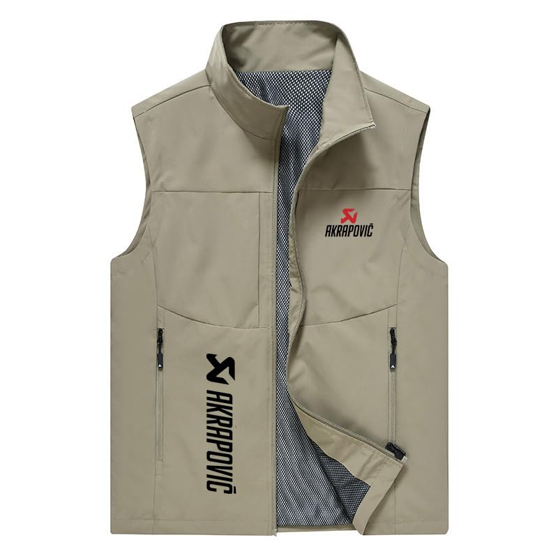 FirstCic Chaleco táctico multifuncional para hombre Akr.ap_ovic Print Chaleco de fotografía al aire libre Chaleco resistente al desgaste transpirable, caqui, XXXXL