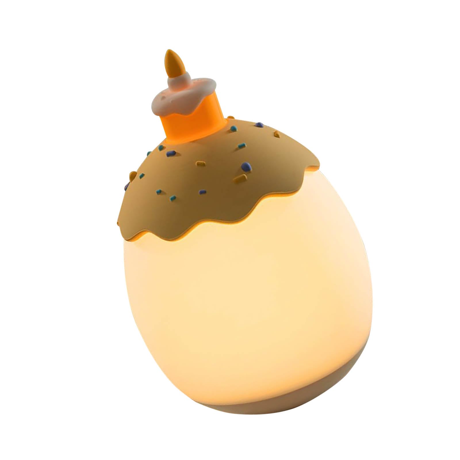 Kalttoy Cake Rechargeable Bedside Lamp Dimmable Night Light Silicone Cartoon Eggs/ Shape Light Adults And Kids Enduring Night Bedside Lamp