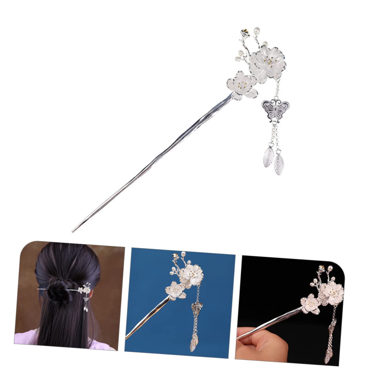 FRCOLOR 5st Haarnadel Haarnadel Haarstäbchen Für Frauen Haarstift Für Frauen Haarschmuck Für Hochzeit Quaste Haar Essstäbchen Formell Haarstock Braut Blumenhaar Klassisch Legierung