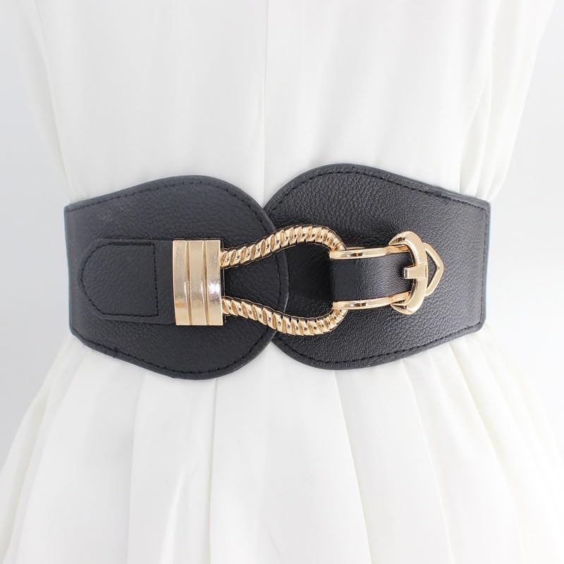 Ladies Decorative Elastic Wide Belt with Dress Down Jacket Outer Wear Waist Shaping Waist Seal2
