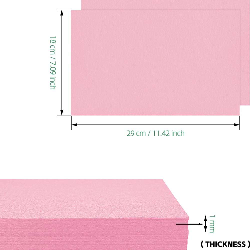 HXJDAM 16 pcs Felt Sheets, 29 cm x 18 cm Pink Felt Fabric, Non-Woven Fabric for DIY Sewing Crafts, and School Projects (7.2" X 11.6") - Image 2
