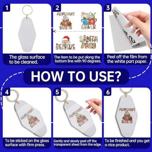 Image of 48 Pcs UV DTF Stickers Christmas Quote Sticker for Keychains