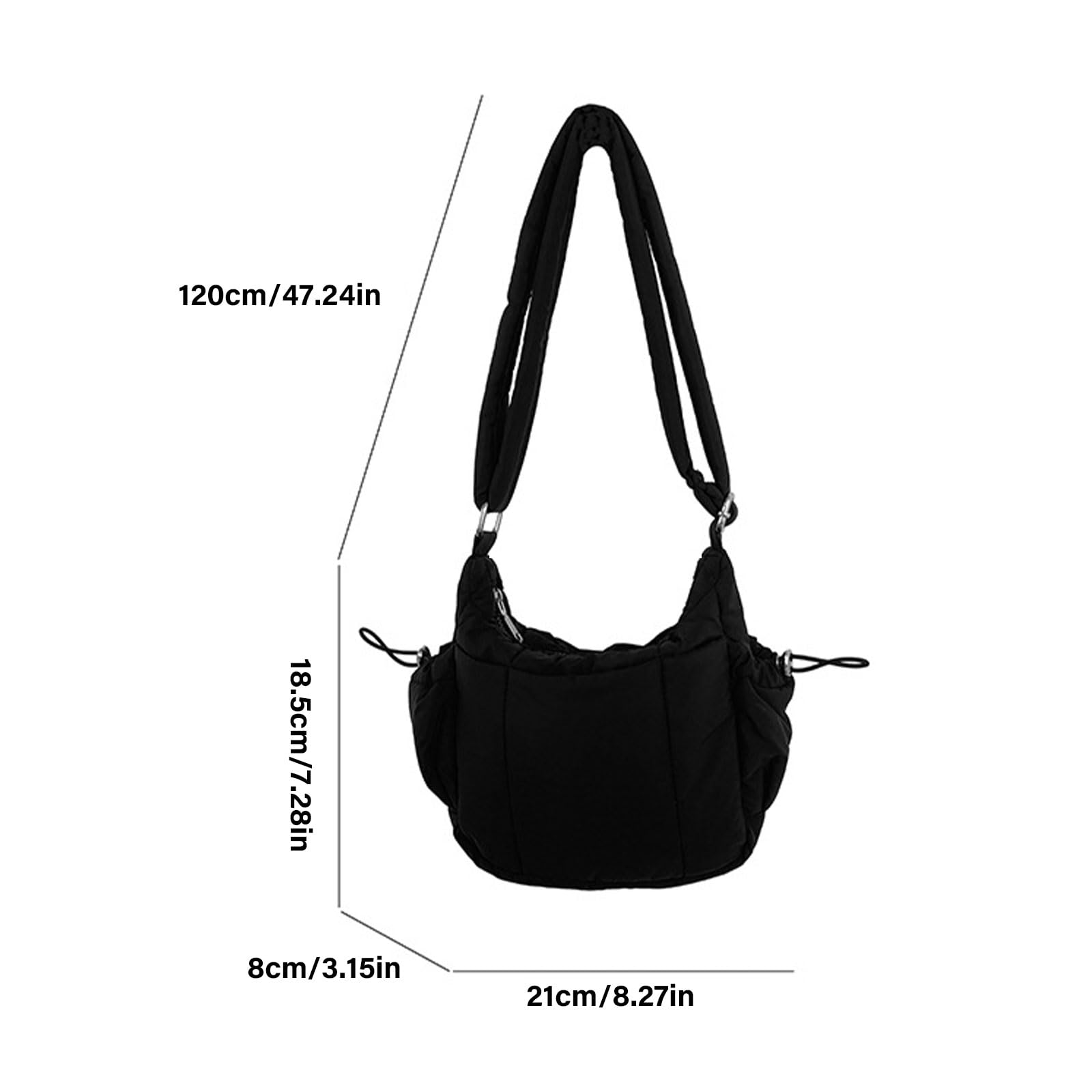 Bolso de hombro acolchado para mujer, hombro con amplio