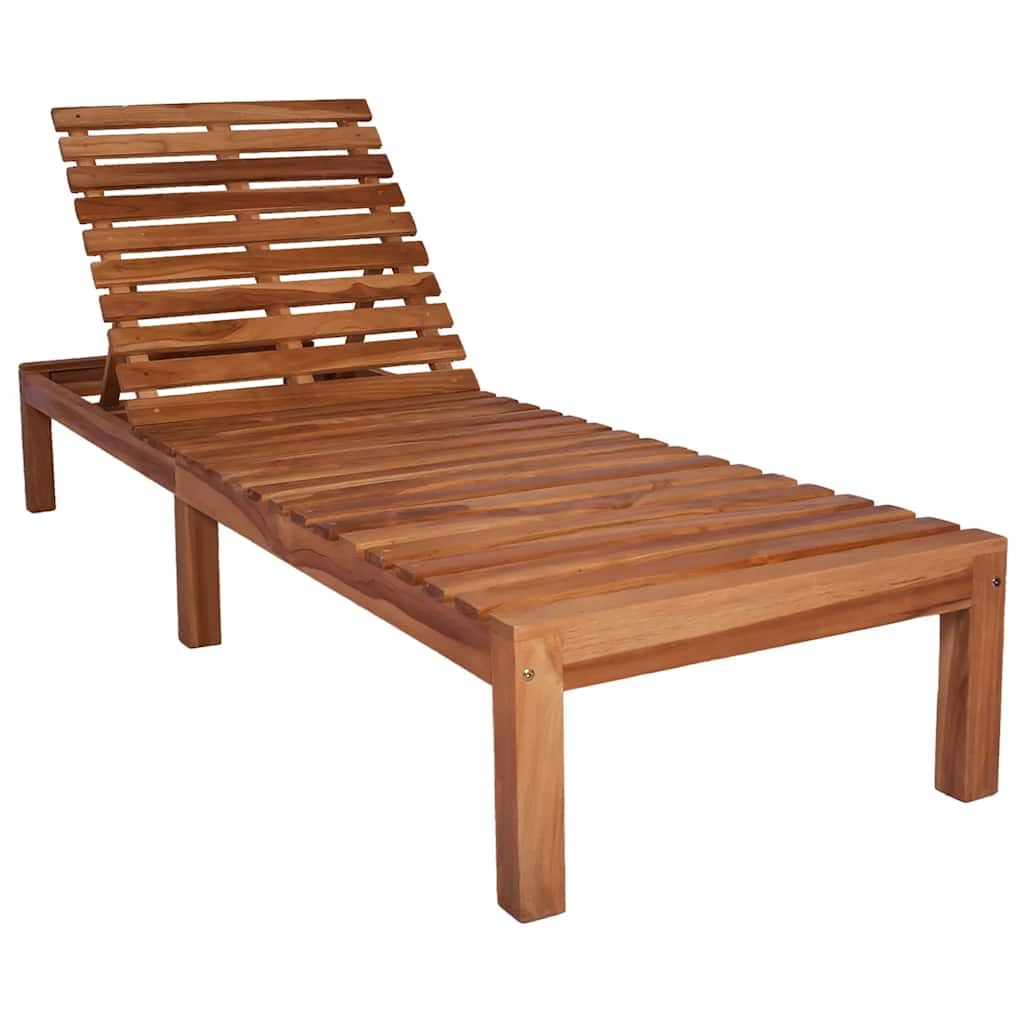 vidaXL Lettino Prendisole in Legno Massello di Teak