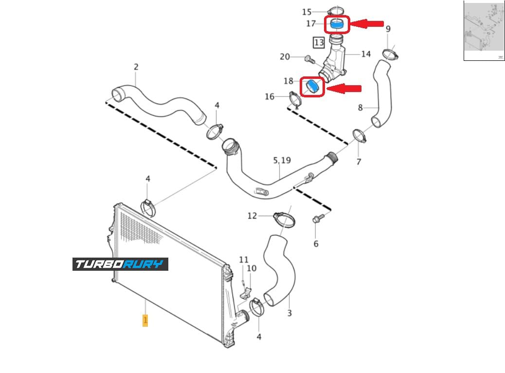Set di 2 Guarnizioni ORING Risonatore di Ricambio - Compatibile con VOLVO V70 II S60 I XC70 I XC90 I 2.4 D - Numer OE 30636843, 30740895, 30740896, 30741452, 30794890, 30778628, 30778629