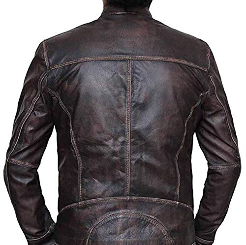 Image of SID Mens Military Brown Tough Lambskin Leather Jacket, Biker Jacket