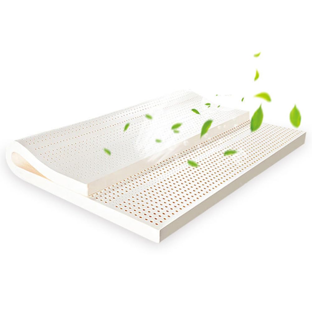 Natural Latex Mattress Topper - Medium Firmness for Cool Sleep & Pressure Relief, Medium Firm Beds,Queen Size,2.5cm,2.5CM,140x190cm(55x75in)