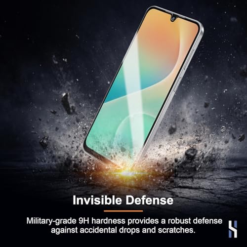 Image of Tempered Glass for Samsung Galaxy A16 | F16 | M16 | Galaxy A26 (6.7 Inch) Military Grade 9H Screen Guard, Anti-Scratch, Shatterproof, Edge-to-Edge Full Coverage - Black Border