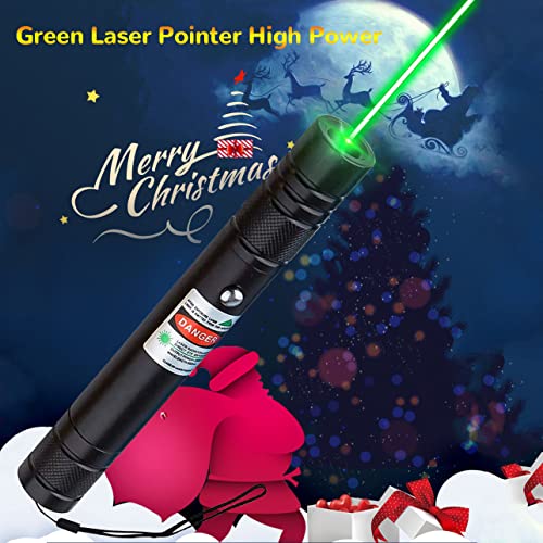Ivvtryi Green Laser Pointer Long Range High Power Tactical Green Beam Flashlight Laser Pointer Rechargeableusb Laser Pointer Cat Toys With Star Cap Adjustable Focus For Teaching Outdoor Hunting #TOP1