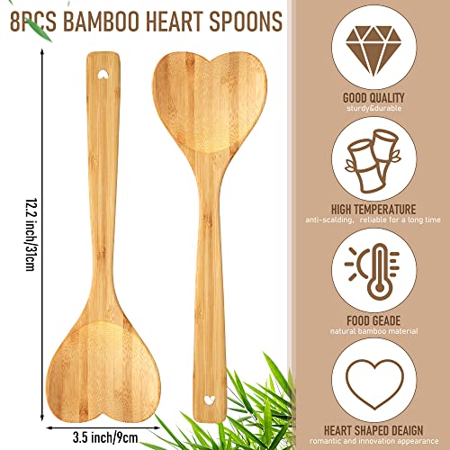 EBOOT Heart Shaped Bamboo Kitchen Spoons #TOP26