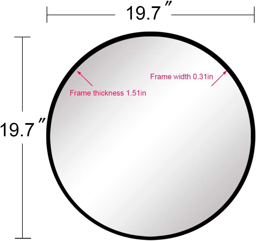 80% Off Discount FANYUSHOW Nordic 19.7'' Black Circle Mirror, Bathroom Circular Mirror, Wall-Mounted Bathroom Mirror, Modern Brushed Metal Frame Mirror for Wall Decor, Vanity, Living Room, Bedroom Hot Deals FANYUSHOW Nordic 19.7'' Black Circle Mirror, Bathroom Circular Mirror, Wall-Mounted Bathroom Mirror, Modern Brushed Metal Frame Mirror for Wall Decor, Vanity, Living Room, Bedroom