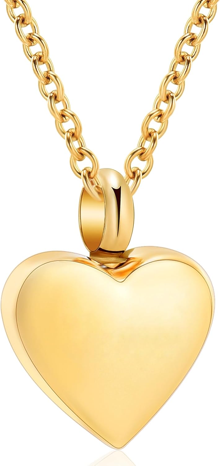 Cremation Jewelry Small Heart Urn Necklaces for Ashes for Women Men Memorial Keepsake Urns Pendant for Human Ashes Necklace