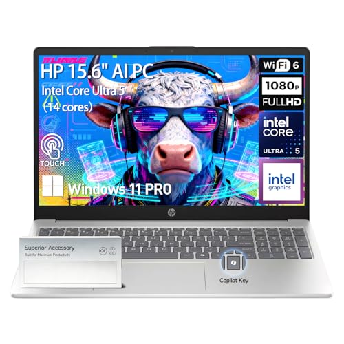 HP 15 �m�[�g�p�\�R�� �^�b�`�X�N���[���R���s���[�^�[ Intel Core Ultra 5 (>i7-1355U�A14�R�A)�A15.6�C���` FHD IPS �^�b�`�X�N���[�� �w��&�r�W�l�X �m�[�g�p�\�R�� AI PC�A16GB DDR5 1TB S