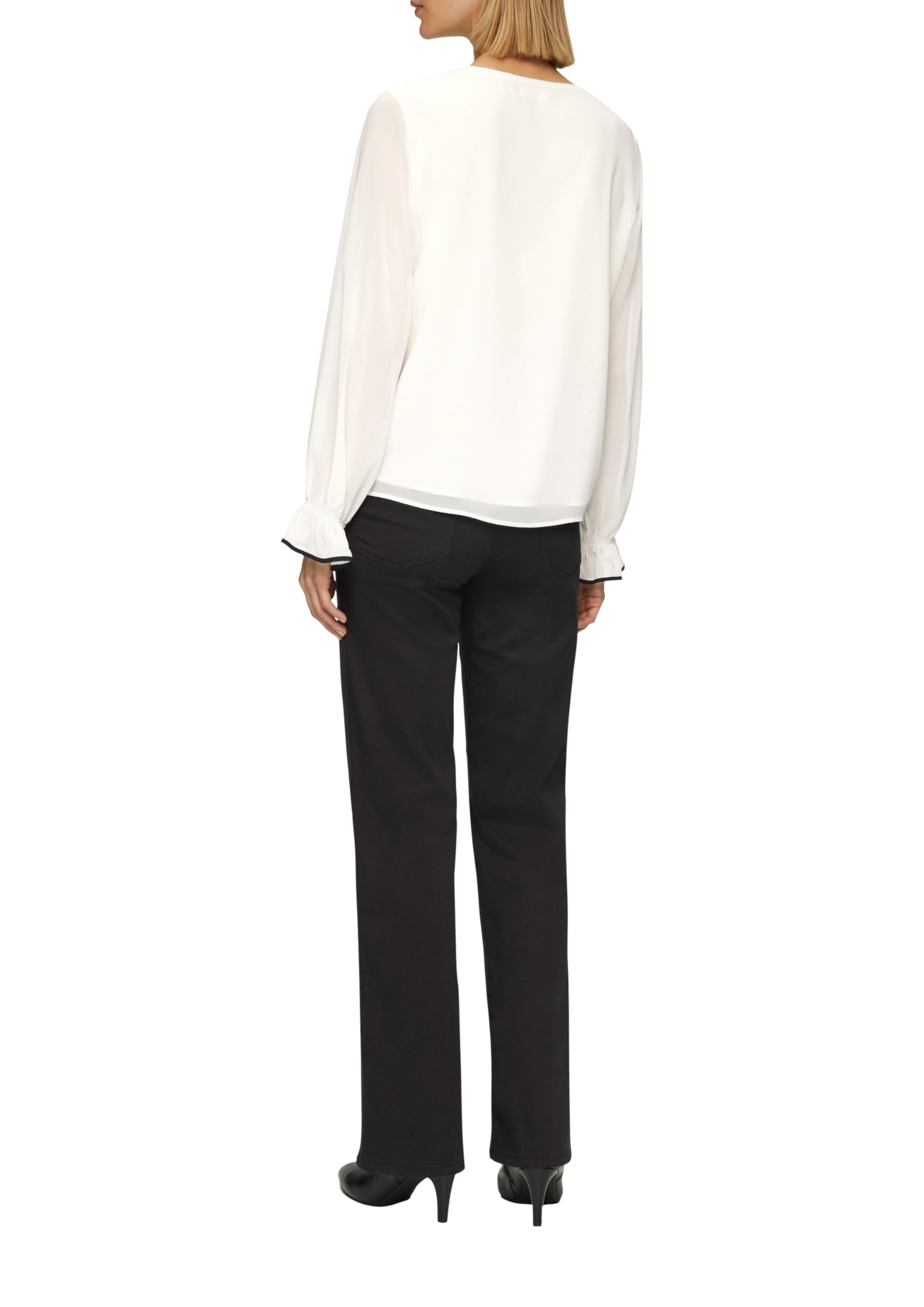 Chiffon-Bluse mit Rüschen-Besatz