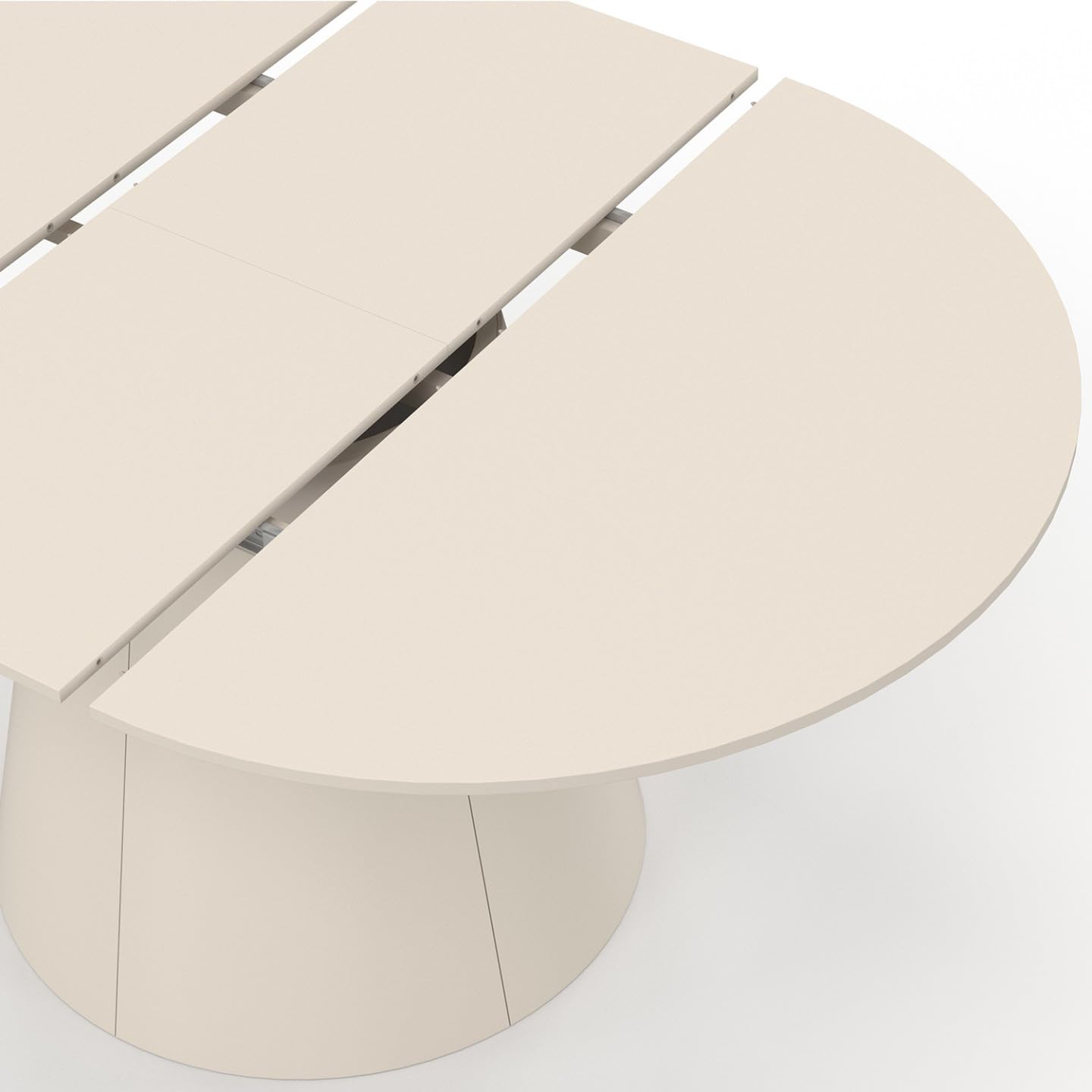 IDMarket - Ausziehbarer runder Esstisch Engel 6 Personen Holz beige 110-150 cm