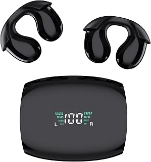 Wireless Ear Clip Earbuds with Ear Hook Earphone True Wireless Stereo HiFi Music Waterproof Over Ear Fast Charging,5.2 True Wireless Earbuds Bluetooth Earphones