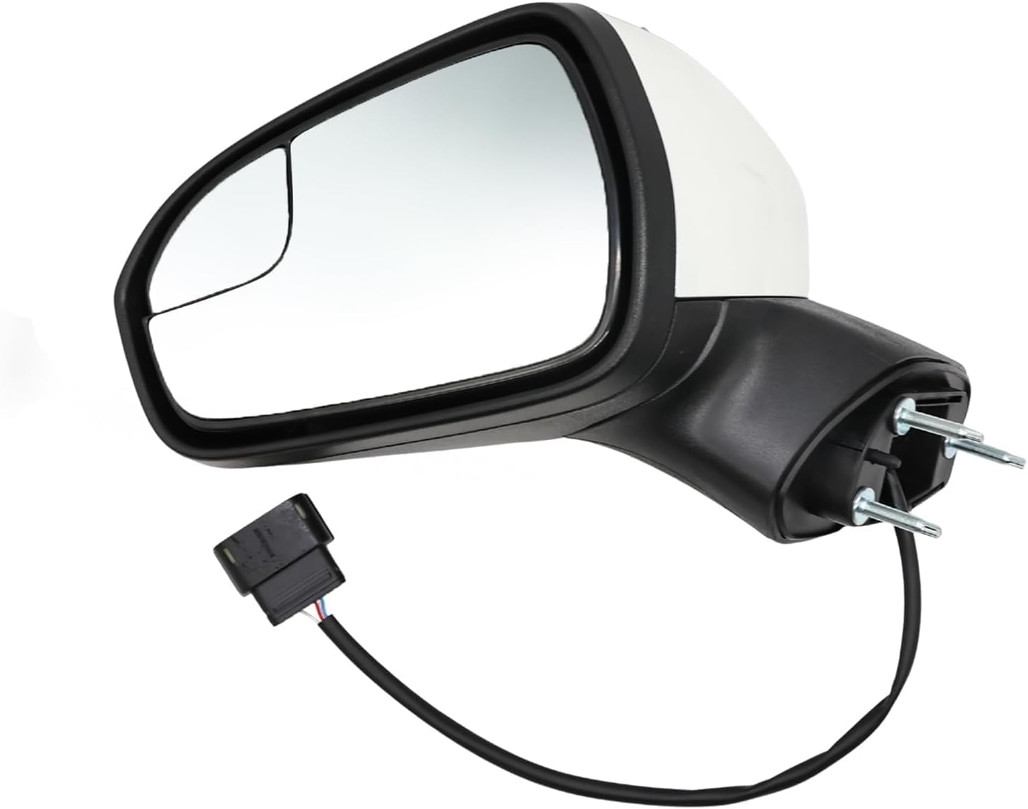 Left Driver Side Mirror Assembly Compatible with Fusion 2016-2022 w/Electric Adjustment and Blind Spot Mirror 3Pins Large plug FS7Z17683B (White Left)
