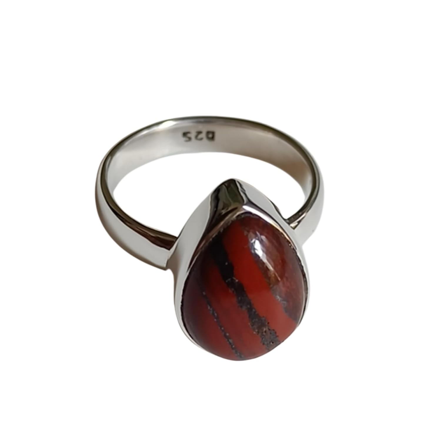 Red Tigers Eye Silver Ring, 925 Sterling Silver Handmade Statement Promise Ring for women, Natural Tiger’s Eye Pear Shape Gemstone Boho Jewelry, November Birthstone