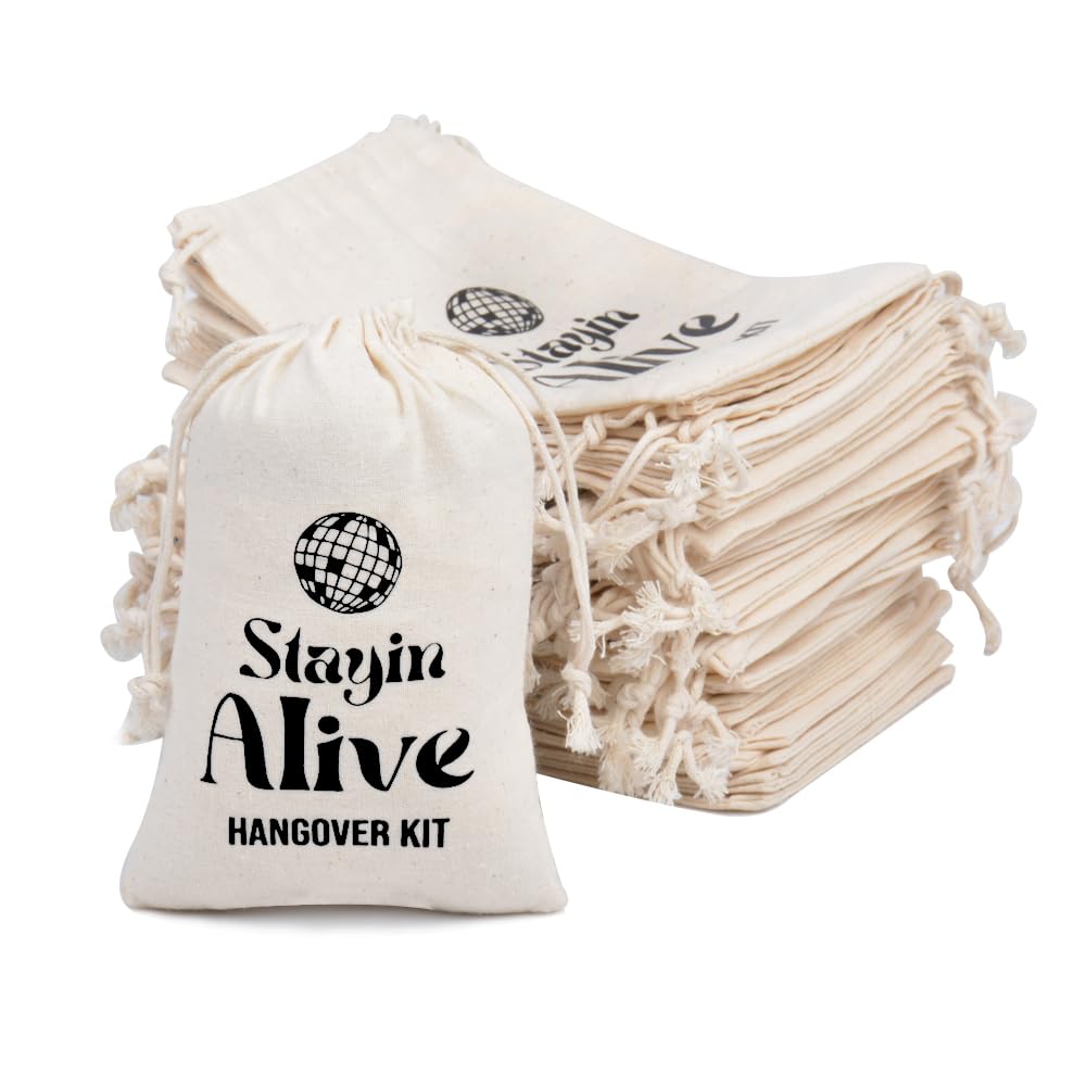 gobyhumm 10 Premium Organic Muslin Drawstring Bags 4x6 - Wedding Party Favor Set for Bachelorette Hangover Kits & Holiday Gifting | Reusable