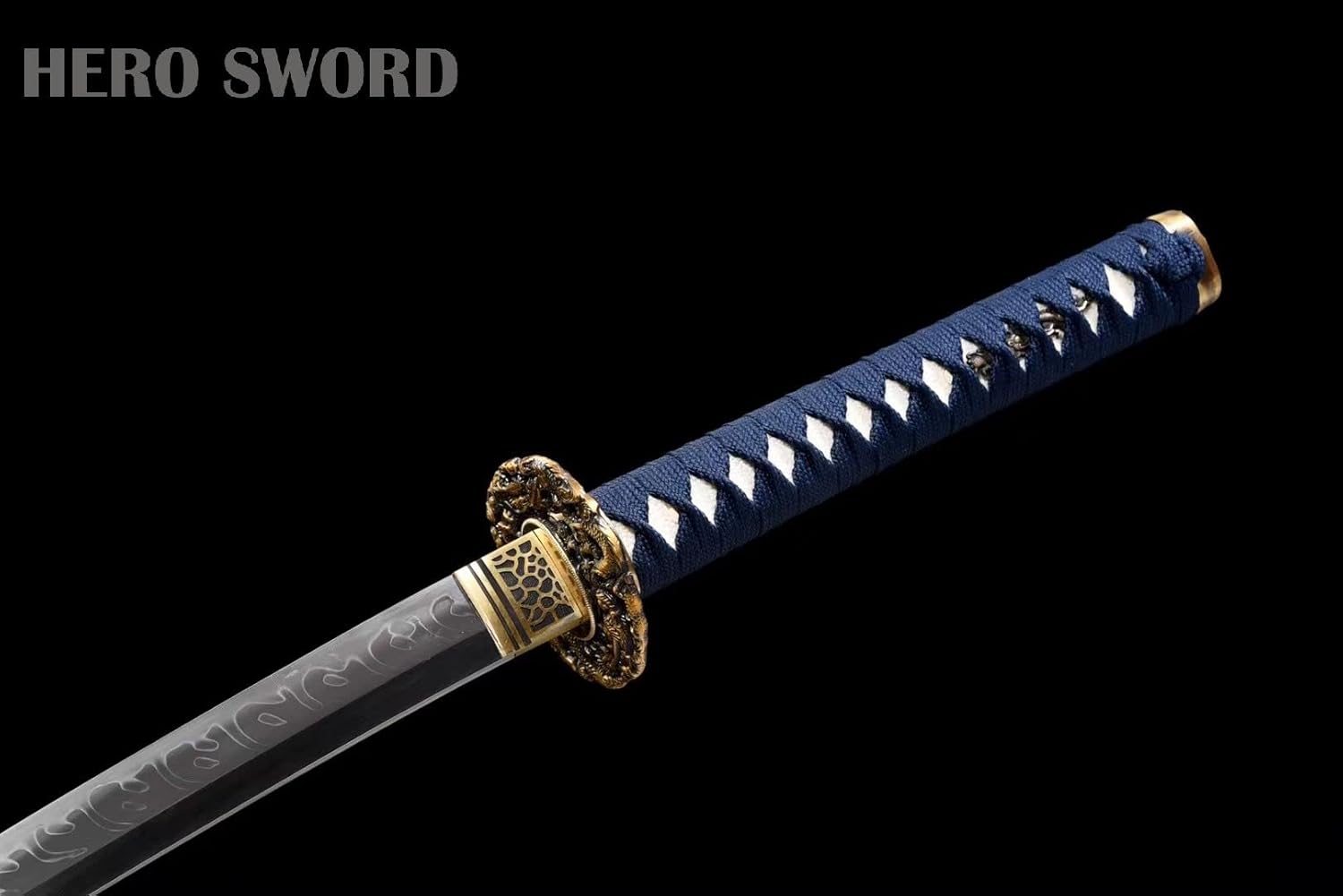 Handmade Authentic 1095 High Carbon Steel Japanese Samurai Sword Full Tang Real Sharp Blue Dragon Katana Cool Weapons Combat Ready (Blue Dragon Katana Real Waves Hamon Razor Sharp Blade)