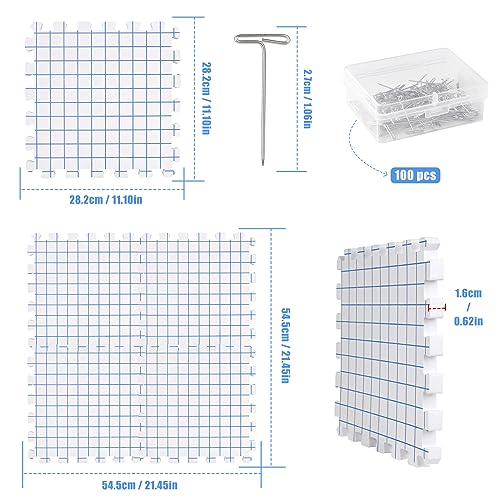 Coopay Blocking Mats Set, Blocking Mats for Knitting Blocking Mat 4 Pack with 100pcs T-pins - Image 4