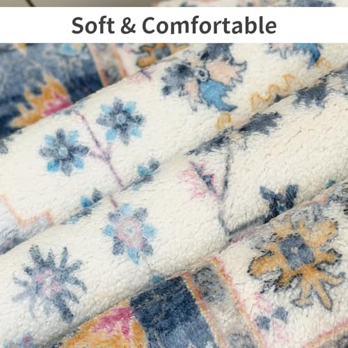 Grosrues Hallway Runner Rug 4'x6' Washable Non Slip Area Carpet - Soft Throw for Bedroom, Water Absorbent Entryway Rug - Indoor Entrance Floor Mat for Kitchen Laundry Room by Grosrues - Used condition - Image 3