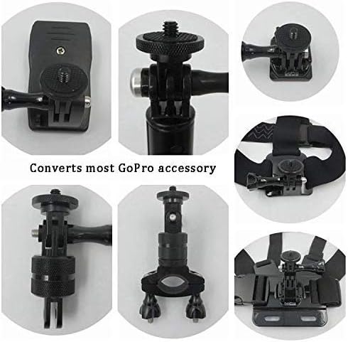 Linghuang Camera Mount Adapter 1/4" -20 Conversion Adapter Tripod Mounting for GoPro CNC Aluminum Metal - Mount Your Camera to Any for GoPro Mount Accessory,2 Pack