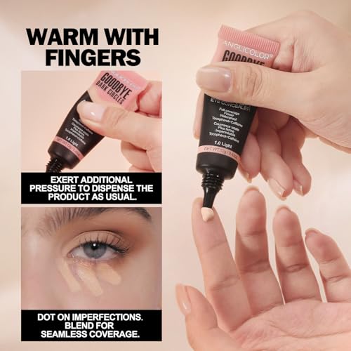 Anglicolor Corrector Ojeras, Corrector de Cobertura Completa, Corrección del Color, De larga Duración, Hidratación, Adecuado Para Todo Tipo de Pieles (02#Light Nude, 12g) - imagen 7