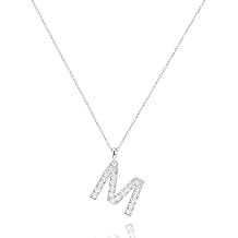 Tarsus Initial Cubic Zirconia Necklace Jewelry Gifts for Women Adjustable Chain 18" + 2"