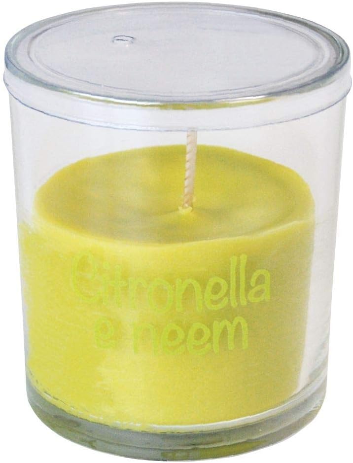 Vela Vidrio de citronela y neem para uso en interiores