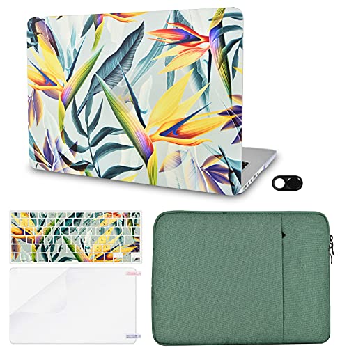 Exclusive Discount 50% Price KECC Compatible with MacBook Pro 13 inch Case 2019-2016 Touch Bar A2159 A1989 A1706 A1708 Plastic Hard Shell + Keyboard Cover + Sleeve + Screen Protector + Webcam Cover (Leaf - Colorful 3)