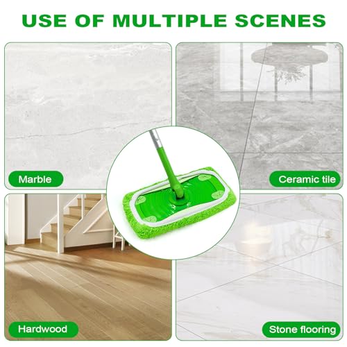 Vicloon Tücher Wiederverwendbare für Swiffer Bodenwischer,4 Stück Waschbare Mopptuch Für Nass Und Trockengebrauch,Mehrweg Flachmopptuch 25,5x11,5cm,Tuch Waschbar Wischmopp Bezu für Swiffer Sweeper Mop
