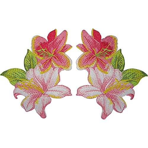 Paire de fer sur des patchs de fleurs fleurs coudre sur patch vêtements jeans robe badges