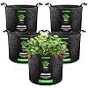 VIVOSUN 5-Pack 15 Gallon Plant Grow Bags, Heavy Duty Thickened Nonwoven Fabric Pots with Handles