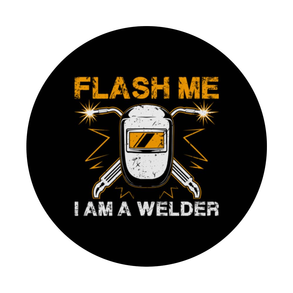 Welding Welder Metal Worker Weld Men Cool Dad Father Husband PopSockets Swappable PopGrip, Black - Image 3
