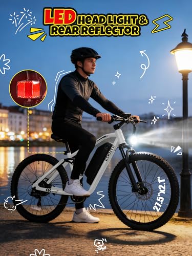 Image of ESKUTE M200F Electric Bike for Adults - 27.5 inch Tire Mountain E-Bike, 1500W Peak Brushless Motor 31+MPH, 48V 20.8Ah Removable Battery, Up to 80 Miles, Step Over Commuter E-MTB, Full Suspensions