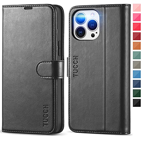 TUCCH Case for iPhone 13 Pro Max Wallet Case, RFID Blocking Card Slot Stand Phone Case with [Shockproof TPU Interior…