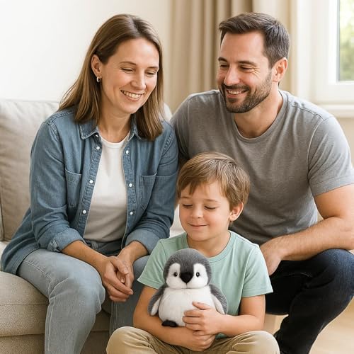 JazRvr Pinguin Kuscheltier, Weiches Stofftier Für Kinder, Süßer Pinguin Plüschtier 20 cm, Babys Und Kinder, Ideal Als Erster Spielbegleiter Und Dekoration