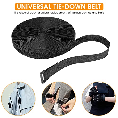 Image of HASTHIP Cable Organiser, Cable Ties Strap, Adjustable Multipurpose Hook and Loop Securing Straps for Wire Tie Curtain Marker Straps Belts, 5m+25 Plastic Buckles