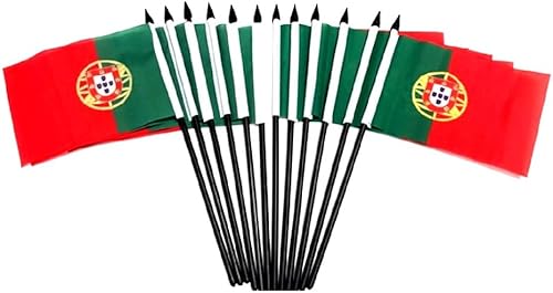 Miniatura 102 de Paquete de 12 banderas de escritorio de oficina en miniatura de poliéster internacional de 4 x 6 pulgadas, 1 docena de banderas pequeñas de 4 x 6