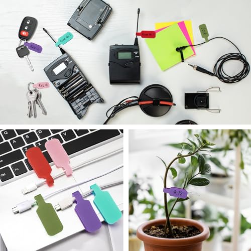 35 Stück Kabeletiketten Wiederverwendbar, Mehrfarbige Leer Beschreibbar Kabel-Etiketten 4 cm x 2 cm Schreibfläche Beschriftung Kabelmarkierung Zum Identifizierung Kabel Drähten Mehrfarbig