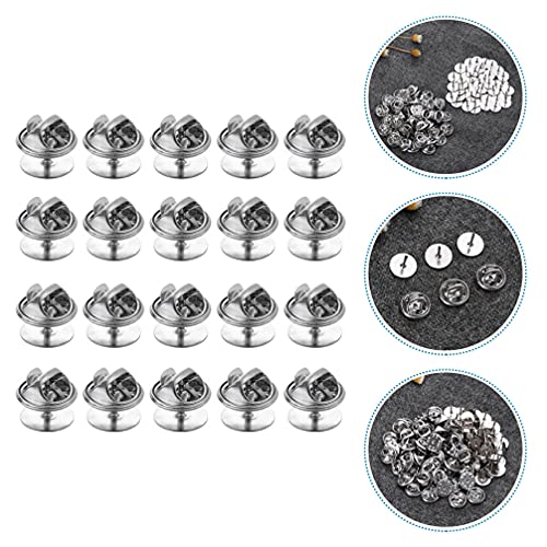 HEMOTON 150 works Butterfly Clutch Tie Tacks Pin Back Replacement with Blank Pins for Craft Making, Silver - Image 2