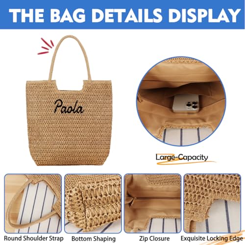 Bolsa de playa personalizada para mujer, tote grande miniatura 3