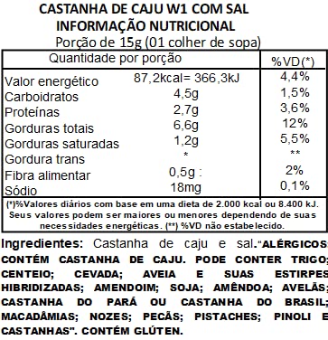 Castanha de Caju Torrada Inteira e Com Sal W1 a Vácuo - 500g - Imagem 4