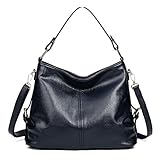DEERWORD Damen Handtaschen Frauen Schultertaschen PU-Leder Bowlingtaschen Umhängetaschen Schwarz