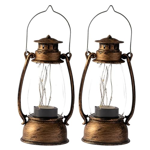 DOITOOL Illuminazione per casa delle bambole, lampada a petrolio, 2 pezzi, da appendere, decorazione natalizia, lampada a olio per esterni, mini LED a petrolio, lampada antica, luce notturna calda,