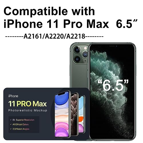 [OLED] for iPhone 11 PRO MAX Screen Replacement 6.5 Inch [NOT LCD] Display 3D Touch Frame Assembly Digitizer with Repair Kit Screen Protector for Model A2218 A2220 A2161 - Thumbnail 2