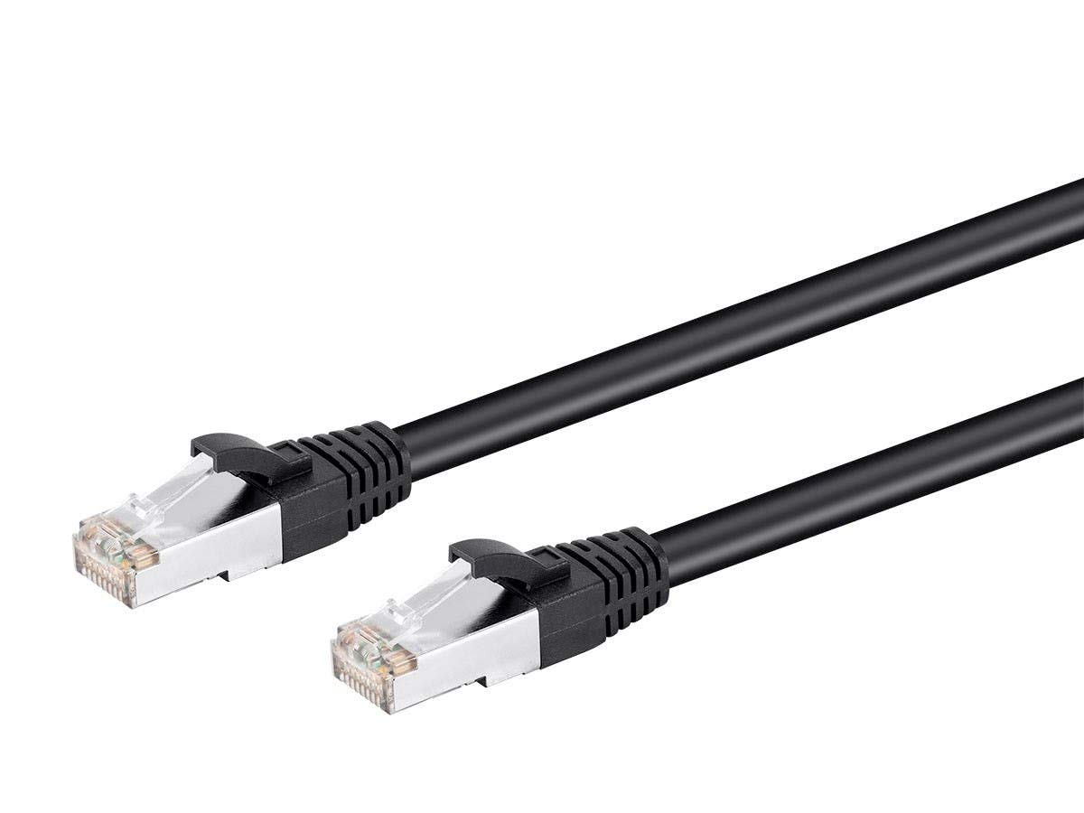 Monoprice Cat6 100ft Black PoE Patch Cable 30W PoE+ (IEEE 802.3at) Shielded (U/FTP) 24AWG 500MHz Solid Pure Bare Copper Shielded RJ45 Ethernet Cable