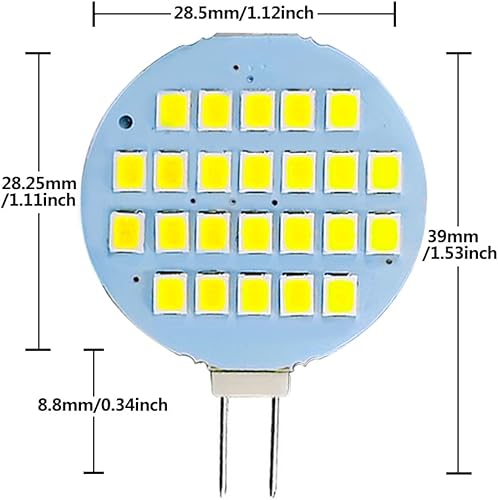Miniatura 2 de G4 24-2835 SMD LED Bombilla Lámpara Super Brillante Blanco Frío Rv Cámper Gabinete Cámper Luz CADC12v-24v Paquete de 6
