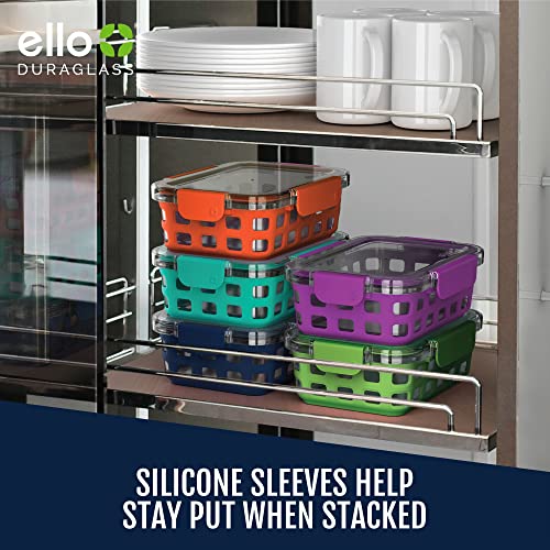 Ello Duraglass Glass Food Storage Meal Prep Containers - Bowls With Silicone Sleeve And Airtight Durable Tritan Lids, 10 Piece 5 Pack, Fruit Salad, 3.4 Cups #TOP3